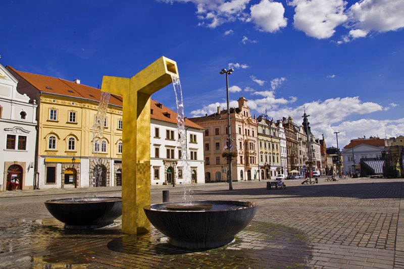 Oude marktplein in Plzeň